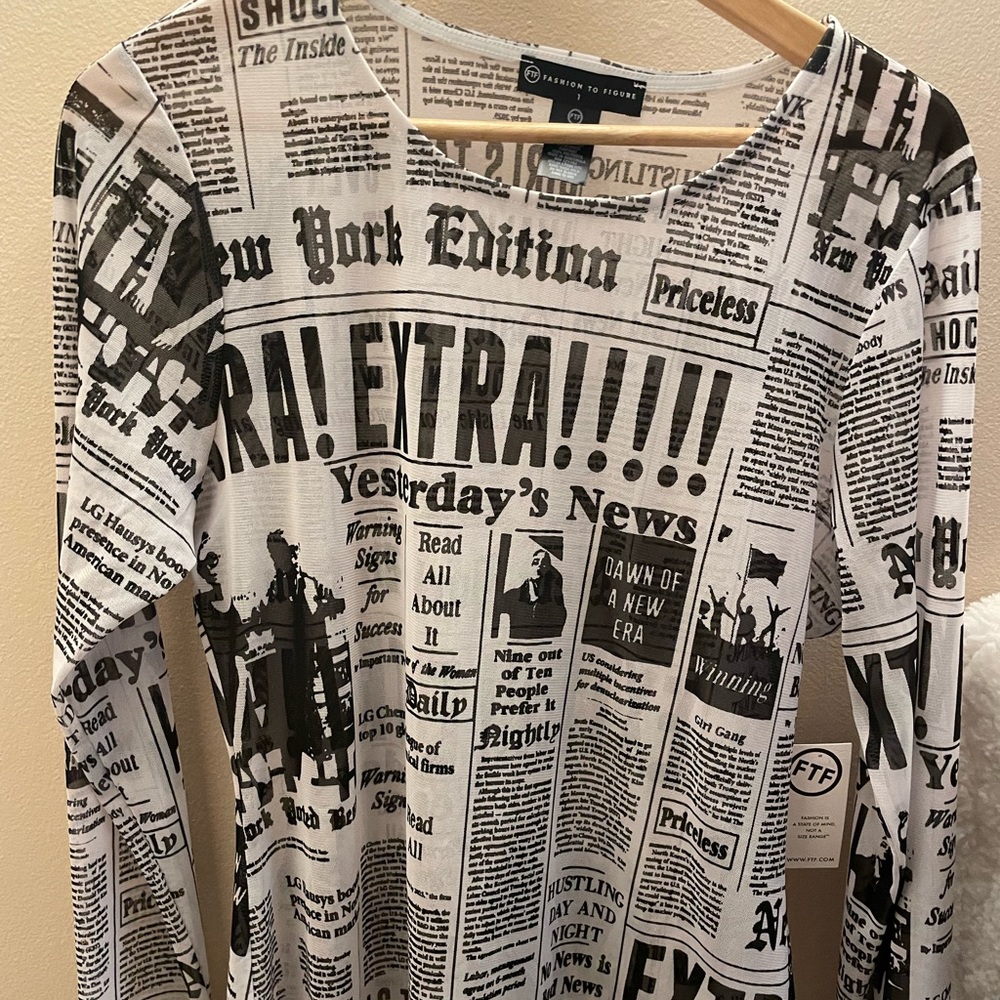 Sheer, long sleeve shirt